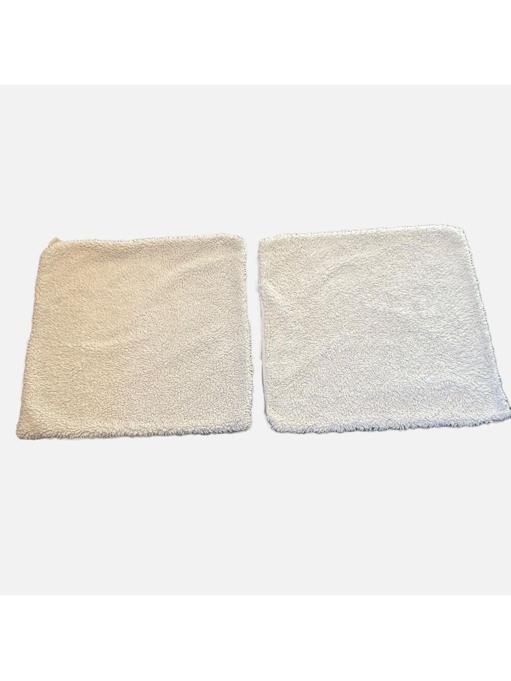 Pottery Barn Set of Two Faux Fur Cream Pillow Shams Luxury Cosy Minimalist